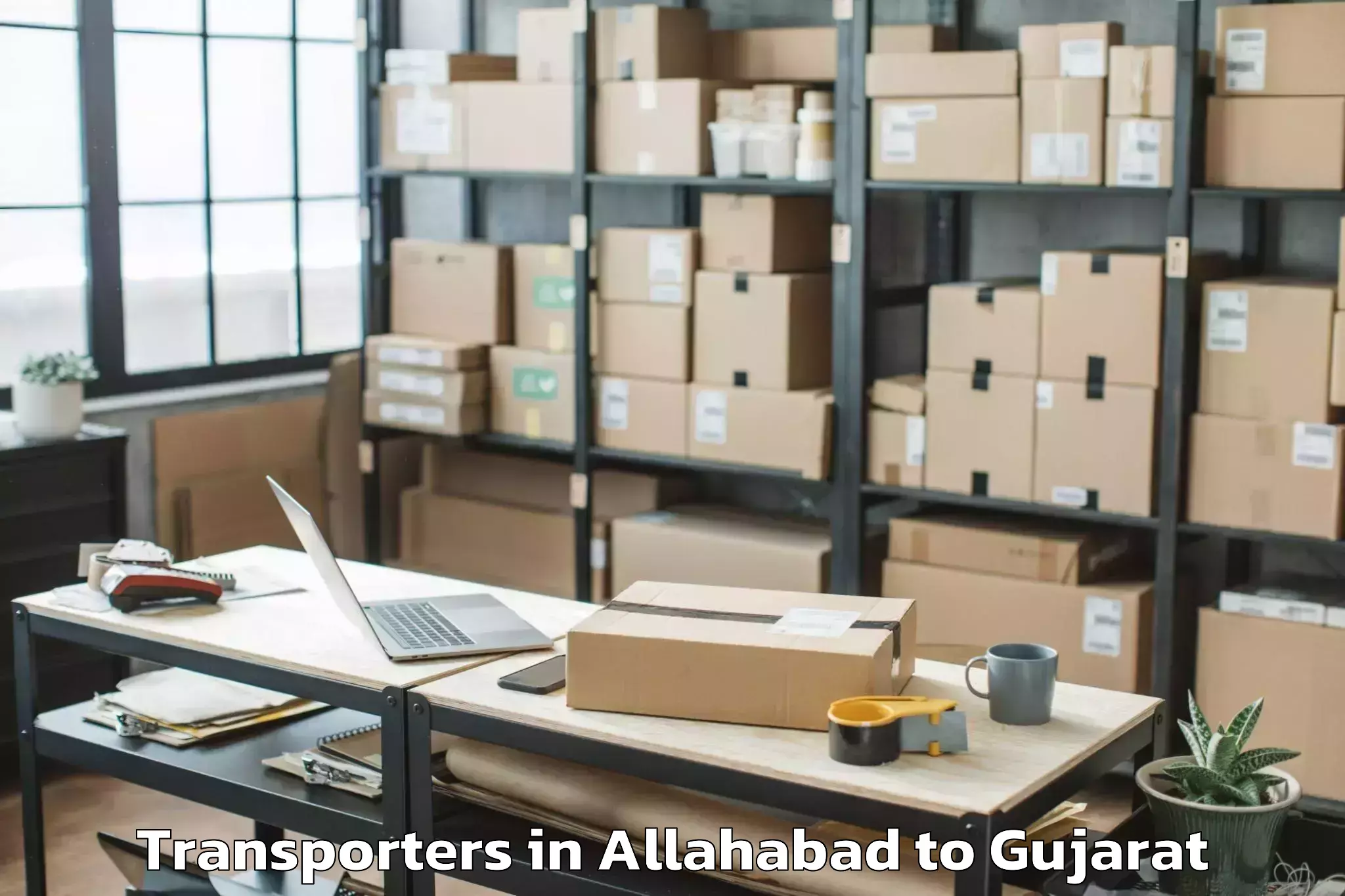 Book Allahabad to Sanand Transporters Online